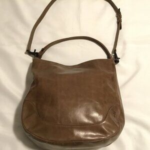 Frye Melissa Hobo Bag Leather Crossbody Purse Saddle Brown EUC